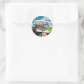  Bermuda Travel Art Ilustratie Ronde Sticker (Tas)