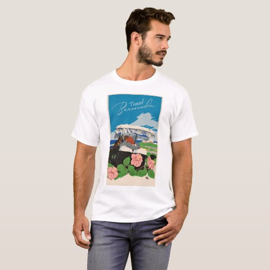  Bermuda Travel Art Ilustratie T-shirt (Voorkant volledig)