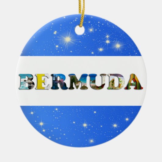 Bermuda Travel Photos Tropisch blauw kerstfeest Keramisch Ornament (Voorkant)