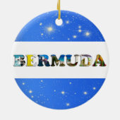 Bermuda Travel Photos Tropisch blauw kerstfeest Keramisch Ornament (Achterkant)
