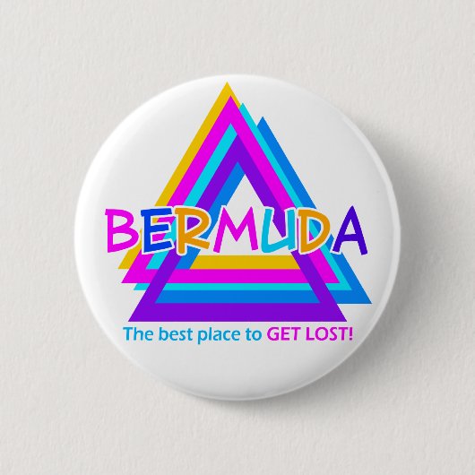 BERMUDA TRIANGLE-toets Ronde Button 5,7 Cm (Voorkant)
