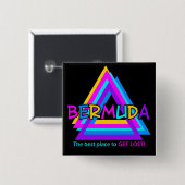 BERMUDA TRIANGLE-toets Vierkante Button 5,1 Cm (Voorkant /achterkant)