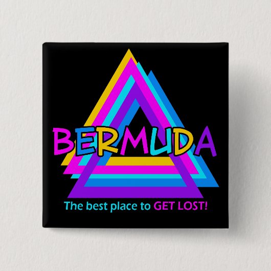 BERMUDA TRIANGLE-toets Vierkante Button 5,1 Cm (Voorkant)