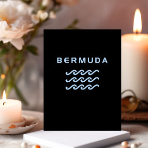 Bermuda Triple Ocean Waves Donkere kleur Briefkaart