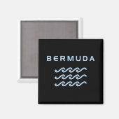Bermuda Triple Ocean Waves Donkere kleur Magneet (Voorkant / Achterkant)