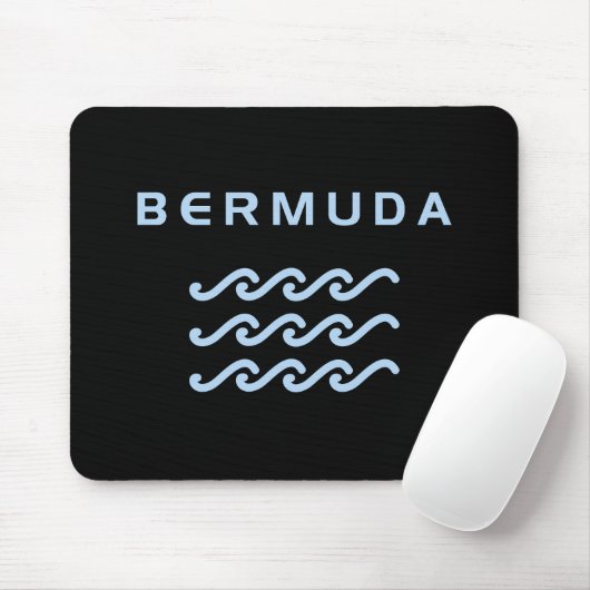 Bermuda Triple Ocean Waves Donkere kleur Muismat (Met muis)