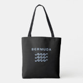 Bermuda Triple Ocean Waves Donkere kleur Tote Bag (Achterkant)