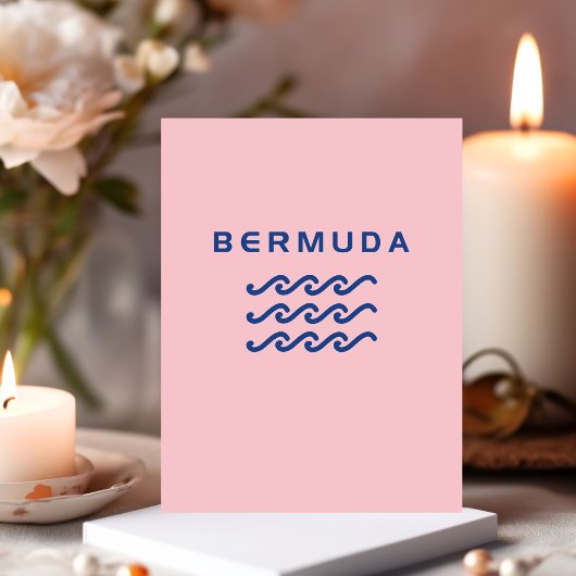 Bermuda Triple Ocean Waves Lichtkleur Briefkaart