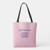 Bermuda Triple Ocean Waves Lichtkleur Tote Bag (Achterkant)