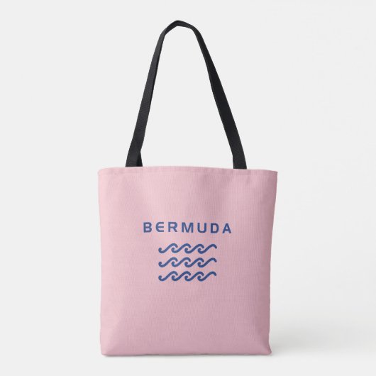Bermuda Triple Ocean Waves Lichtkleur Tote Bag (Achterkant)