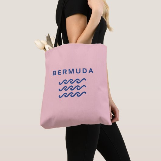Bermuda Triple Ocean Waves Lichtkleur Tote Bag (Dichtbij)