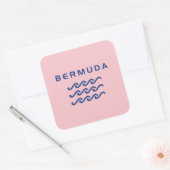 Bermuda Triple Ocean Waves Lichtkleur Vierkante Sticker (Envelop)