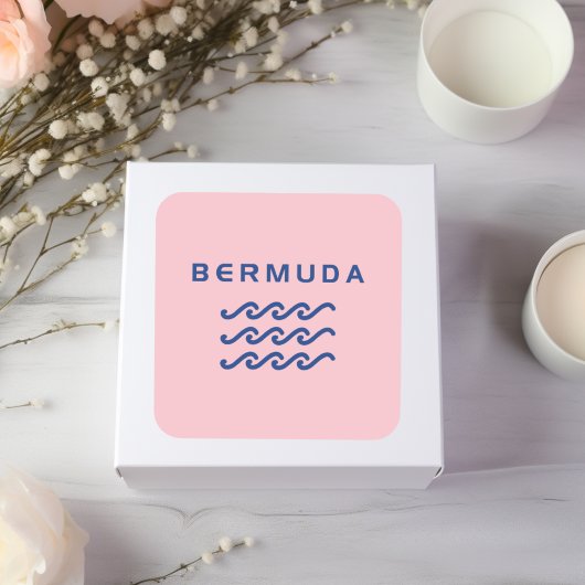 Bermuda Triple Ocean Waves Lichtkleur Vierkante Sticker