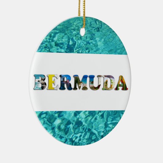 Bermuda Tropical Beach Blue Ocean Kerstmis Keramisch Ornament (Rechts)