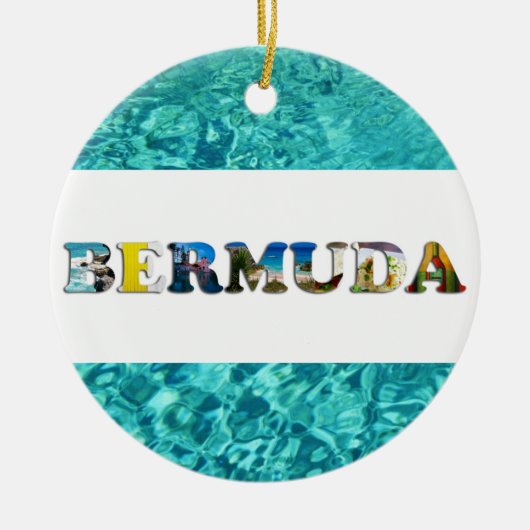 Bermuda Tropical Beach Blue Ocean Kerstmis Keramisch Ornament (Voorkant)