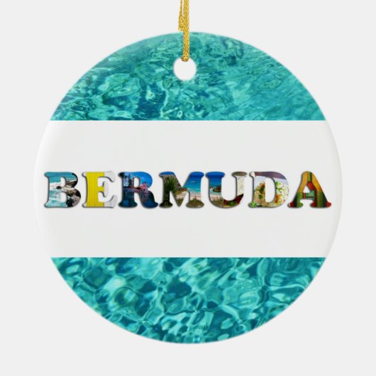 Bermuda Tropical Beach Blue Ocean Kerstmis Keramisch Ornament (Achterkant)
