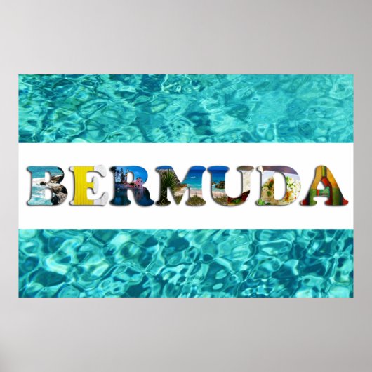 Bermuda Tropical Beach Blue Ocean Travel Photo Poster (Voorkant)