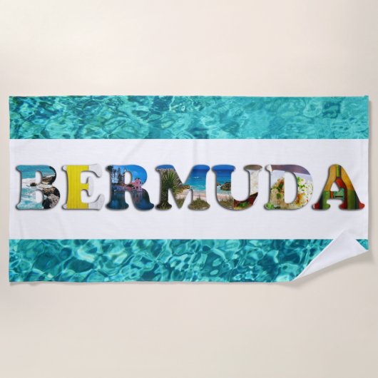 Bermuda Tropical Beach Blue Ocean Travel Photo Strandlaken (Voorkant)