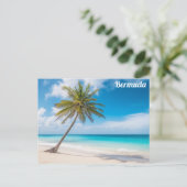 Bermuda Tropical Beach Ocean Palm Tree Travel Briefkaart (Staand voorkant)