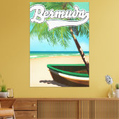 Bermuda Tropisch eiland reisposter Canvas Afdruk (Insitu (Woonkamer))