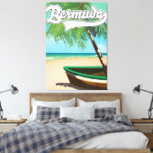 Bermuda Tropisch eiland reisposter Canvas Afdruk (Insitu (Slaapkamer))