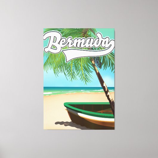 Bermuda Tropisch eiland reisposter Canvas Afdruk (Voorkant)