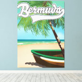 Bermuda Tropisch eiland reisposter Canvas Afdruk (Insitu (Houten vloer))