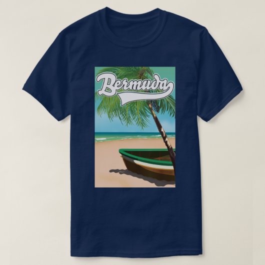 Bermuda Tropisch eiland reisposter T-shirt (Design voorkant)