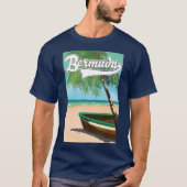 Bermuda Tropisch eiland reisposter T-shirt (Voorkant)