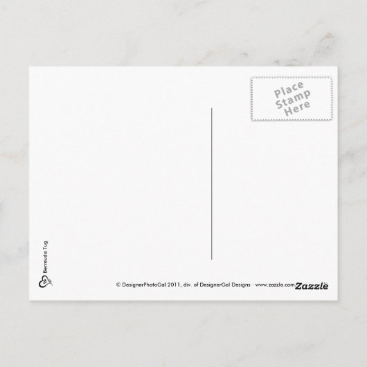 Bermuda Tug briefkaart (Achterkant)