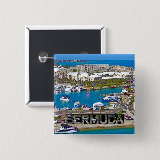 Bermuda Vierkante Button 5,1 Cm (Voorkant /achterkant)