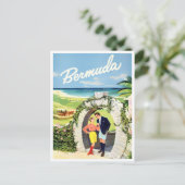 Bermuda vintage-briefkaart briefkaart (Staand voorkant)
