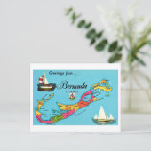 Bermuda Vintage Kaart Ansichtkaart (Staand voorkant)