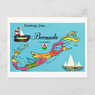 Bermuda Vintage Kaart Ansichtkaart