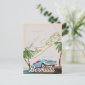 Bermuda vintage poster briefkaart (Staand voorkant)