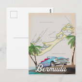 Bermuda vintage poster briefkaart (Voorkant / Achterkant)