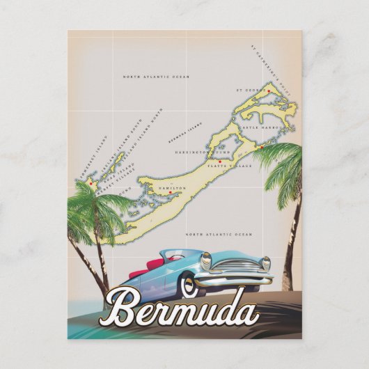 Bermuda vintage poster briefkaart (Voorkant)