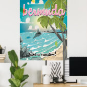 Bermuda vintage poster cartoon (Thuiskantoor)