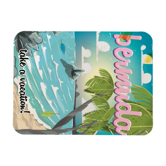 Bermuda vintage poster cartoon magneet (Horizontaal)