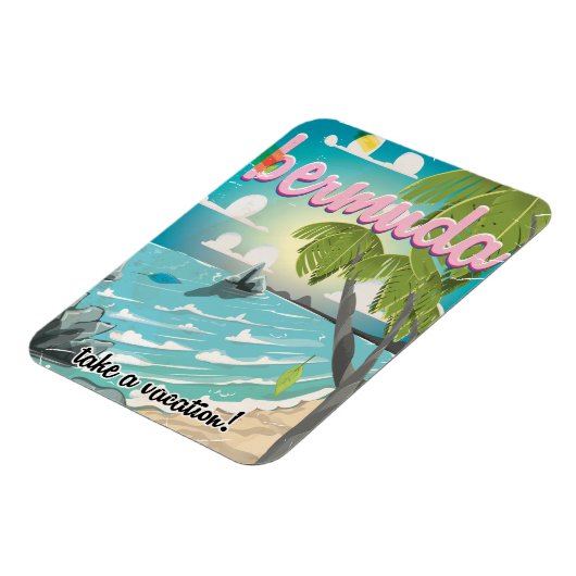 Bermuda vintage poster cartoon magneet (Linkerzijde)