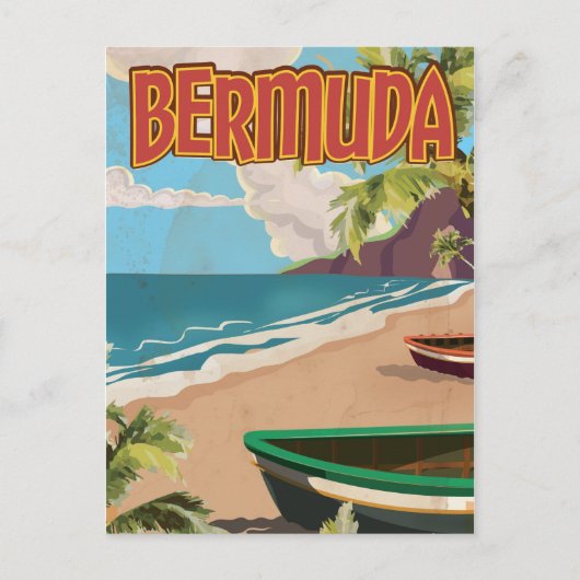 Bermuda vintage pret-reisposterprint briefkaart (Voorkant)