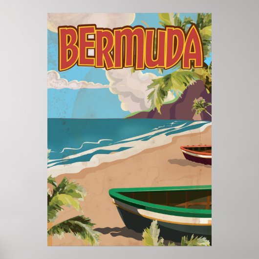 Bermuda vintage pret reizen poster print (Voorkant)