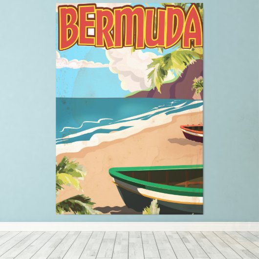 Bermuda vintage pret reizen poster print (Insitu (Houten vloer))