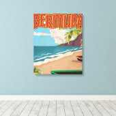 Bermuda vintage pret reizen poster print (Insitu (Houten vloer))