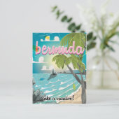 Bermuda vintage reisposter cartoon briefkaart (Staand voorkant)
