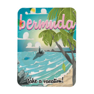 Bermuda vintage reisposter cartoon magneet