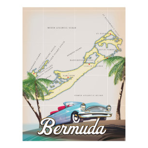Bermuda vintage reisposter foto afdruk