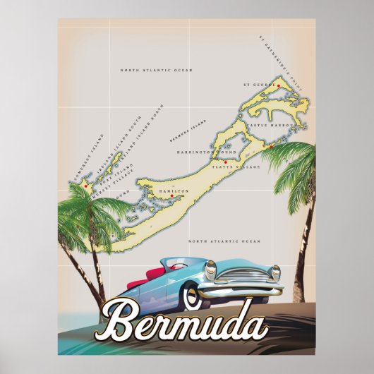 Bermuda vintage reisposter poster (Voorkant)
