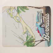 Bermuda vintage reisposter sherpa deken (Voorkant (horizontaal))