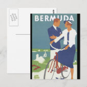 Bermuda Vintage Travel Poster Briefkaart (Voorkant / Achterkant)